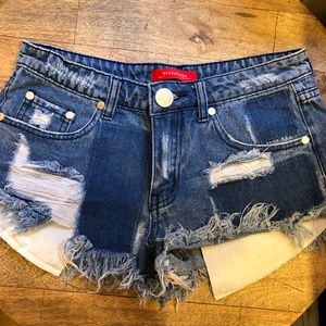 Signature8 Distressed Denim Shorts 24